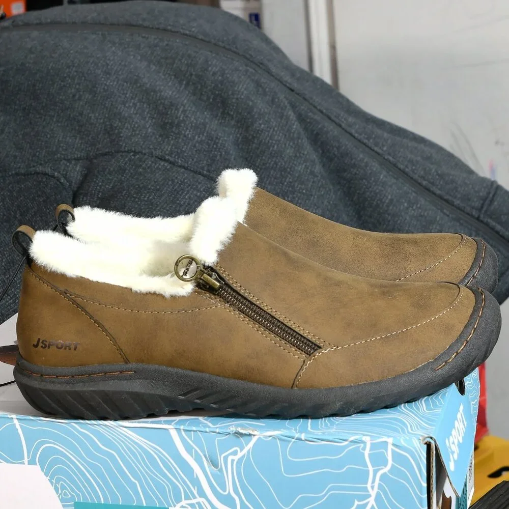 Brown-Jsport‎  Womens Faux Sherling Shoe - Picture 3 of 9
